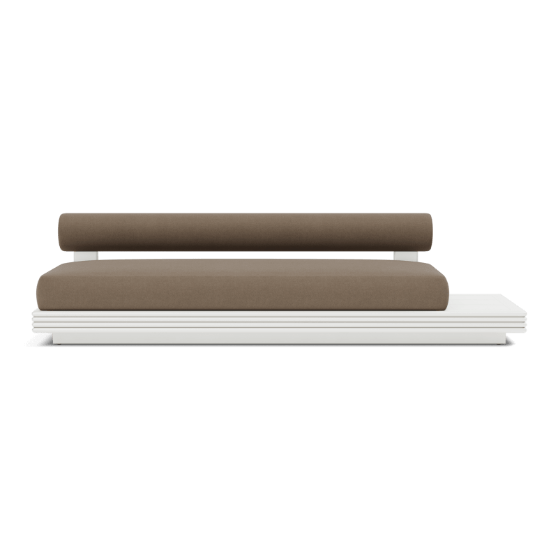 Collins Aluminum 3 Seat Armless Sofa + Table Right