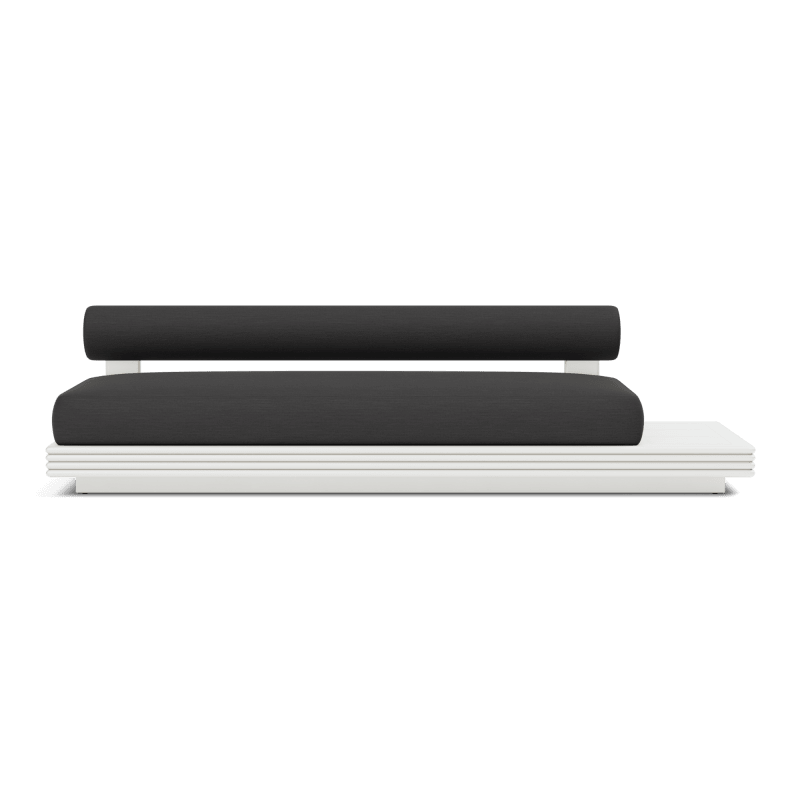 Collins Aluminum 3 Seat Armless Sofa + Table Right