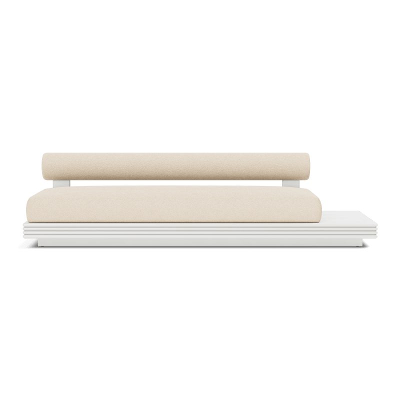 Collins Aluminum 3 Seat Armless Sofa + Table Right