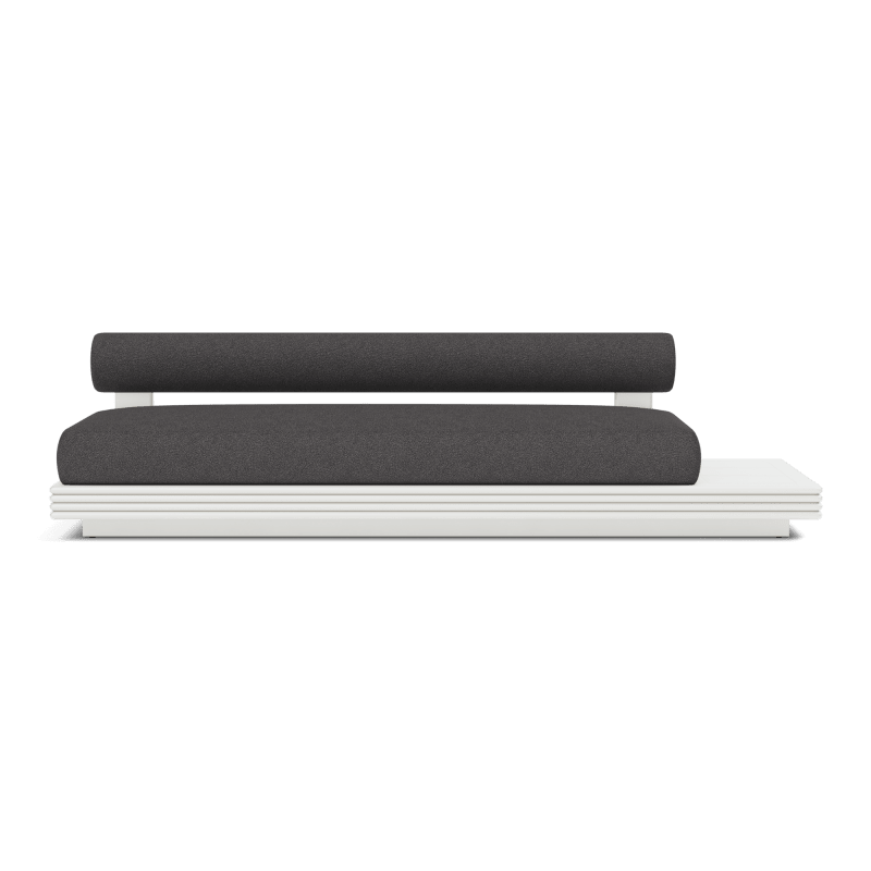 Collins Aluminum 3 Seat Armless Sofa + Table Right