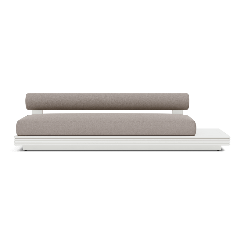 Collins Aluminum 3 Seat Armless Sofa + Table Right