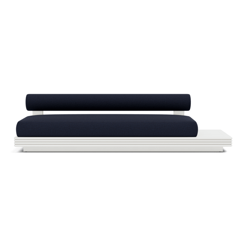 Collins Aluminum 3 Seat Armless Sofa + Table Right