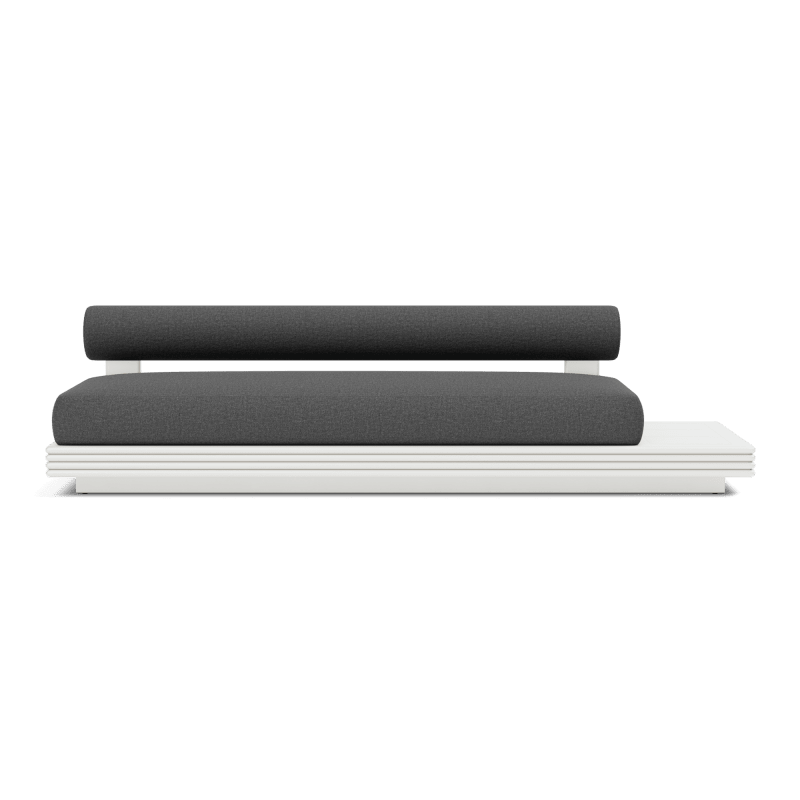 Collins Aluminum 3 Seat Armless Sofa + Table Right