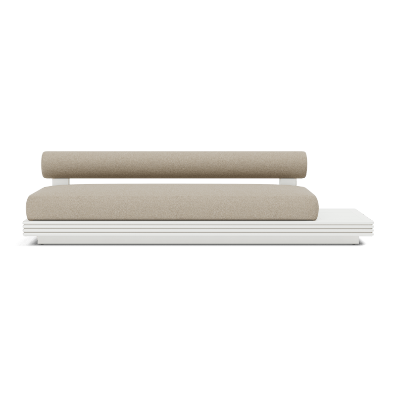 Collins Aluminum 3 Seat Armless Sofa + Table Right