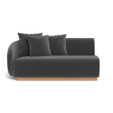 Como 2 Seat 1 Arm Left | Sealed Teak Natural, Marley Boulder,