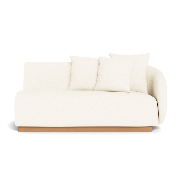 Como 2 Seat 1 Arm Right | Sealed Teak Natural, Riviera Ivory,