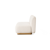Como 2 Seat Armless Sofa | Sealed Teak Natural, Riviera Ivory,