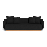 Como 3 Seat Sofa | Sealed Teak Natural, Pebble Charcoal,
