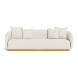 Como 3 Seat Sofa | Sealed Teak Natural, Stirling Linen,