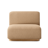 Como Armless Single | Sealed Teak Natural, Pebble Camel,