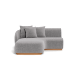 Como Curved Chaise Left | Sealed Teak Natural, Altona Dove,