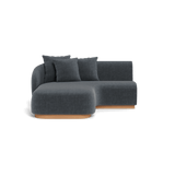 Como Curved Chaise Left | Sealed Teak Natural, Altona Slate,