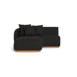 Como Curved Chaise Left | Sealed Teak Natural, Copacabana Midnight,