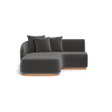 Como Curved Chaise Left | Sealed Teak Natural, Marley Boulder,