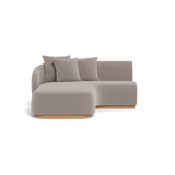 Como Curved Chaise Left | Sealed Teak Natural, Marley Chinchilla,