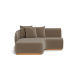 Como Curved Chaise Left | Sealed Teak Natural, Marley Mink,