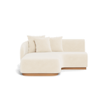 Como Curved Chaise Left | Sealed Teak Natural, Marley Parchment,