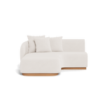 Como Curved Chaise Left | Sealed Teak Natural, Marley Snow,