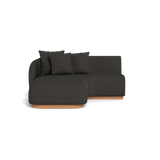 Como Curved Chaise Left | Sealed Teak Natural, Monterey Charcoal,