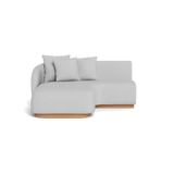 Como Curved Chaise Left | Sealed Teak Natural, Monterey Silver,