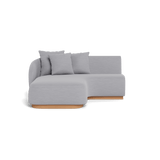 Como Curved Chaise Left | Sealed Teak Natural, Panama Cloud,