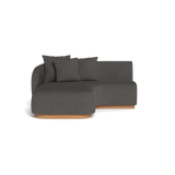 Como Curved Chaise Left | Sealed Teak Natural, Pebble Smoke,