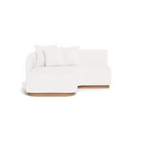 Como Curved Chaise Left | Sealed Teak Natural, Pebble White,