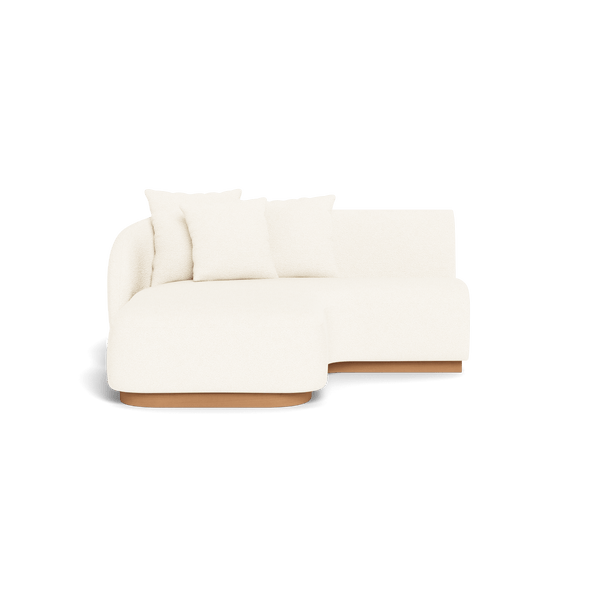 Como Curved Chaise Left | Sealed Teak Natural, Riviera Ivory,