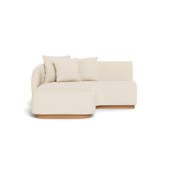 Como Curved Chaise Left | Sealed Teak Natural, Riviera Sand,