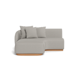 Como Curved Chaise Left | Sealed Teak Natural, Stirling Fog,