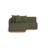 Como Curved Chaise Left | Sealed Teak Natural, Stirling Moss,