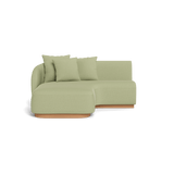 Como Curved Chaise Left | Sealed Teak Natural, Stirling Sage,