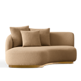 Como Curved Chaise Left | Sealed Teak Natural, Pebble Camel,