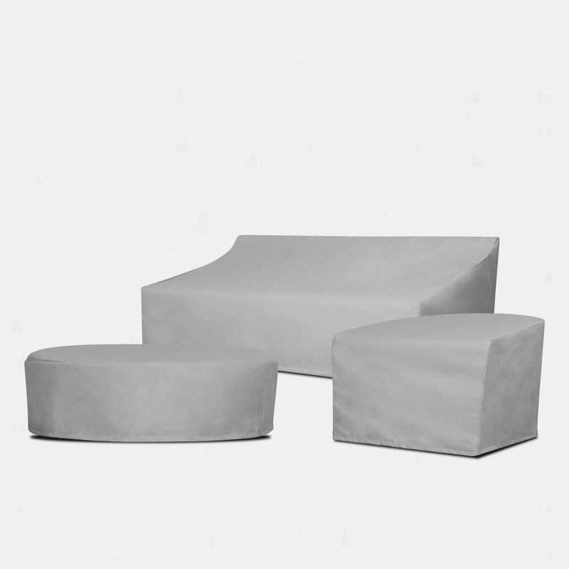 Como Curved Chaise Left - Weather Cover | Surlast Grey, ,
