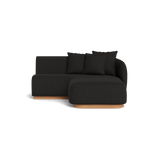 Como Curved Chaise Right | Sealed Teak Natural, Copacabana Midnight,