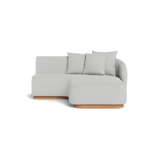 Como Curved Chaise Right | Sealed Teak Natural, Copacabana Sand,