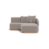 Como Curved Chaise Right | Sealed Teak Natural, Marley Chinchilla,