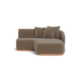 Como Curved Chaise Right | Sealed Teak Natural, Marley Mink,