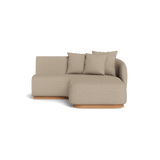 Como Curved Chaise Right | Sealed Teak Natural, Monterey Sand,