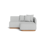 Como Curved Chaise Right | Sealed Teak Natural, Monterey Silver,