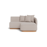 Como Curved Chaise Right | Sealed Teak Natural, Panama Marble,