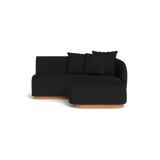 Como Curved Chaise Right | Sealed Teak Natural, Pebble Charcoal,