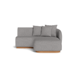 Como Curved Chaise Right | Sealed Teak Natural, Pebble Fog,