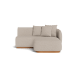 Como Curved Chaise Right | Sealed Teak Natural, Pebble Sand,