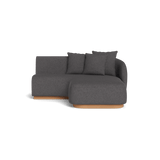 Como Curved Chaise Right | Sealed Teak Natural, Riviera Slate,