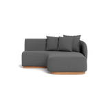 Como Curved Chaise Right | Sealed Teak Natural, Siesta Slate,