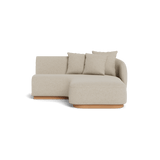 Como Curved Chaise Right | Sealed Teak Natural, Siesta Taupe,