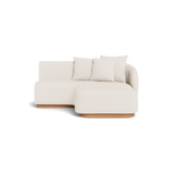 Como Curved Chaise Right | Sealed Teak Natural, Stirling Linen,