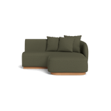 Como Curved Chaise Right | Sealed Teak Natural, Stirling Moss,