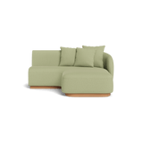 Como Curved Chaise Right | Sealed Teak Natural, Stirling Sage,